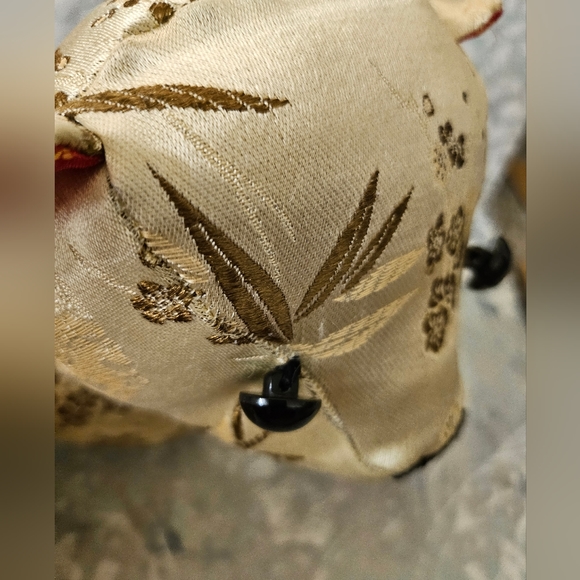 Vintage Embroidered Asian Silk Chinese Plush Teddy Bear Rotating Arms Legs - Picture 3 of 16